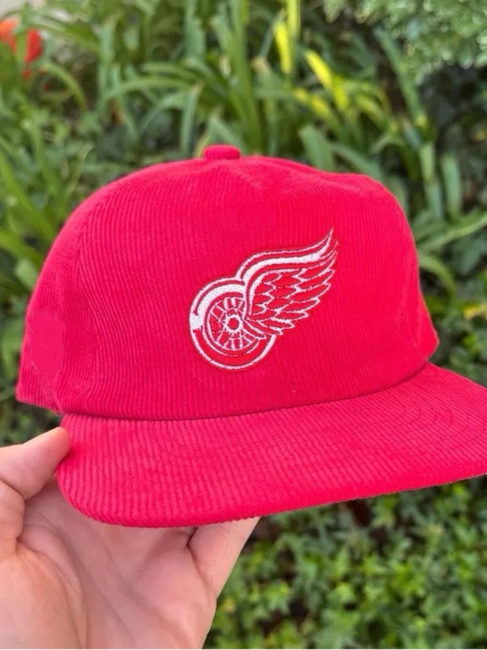 Detroit Red Wings Embroidered Logo Corduroy SnapBack